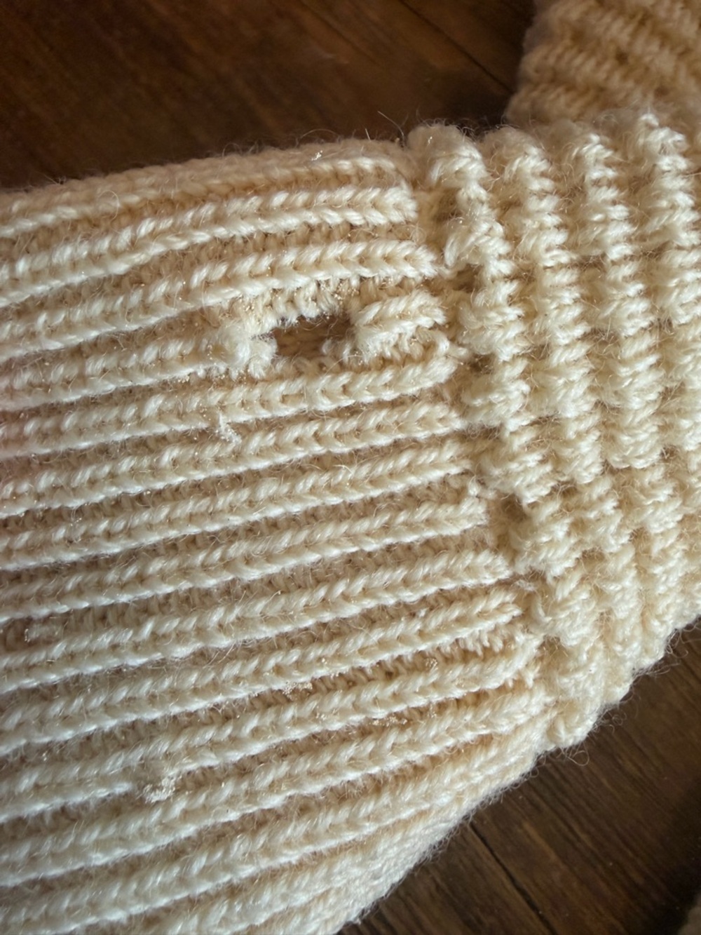 Ted Baker 100% Wool Cream Crewneck Sweater Textured Sleeves Size L | - Picture 5 of 5